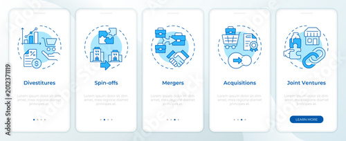 Foto Restructuring strategy tools blue onboarding mobile app screen