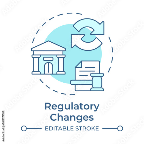 Fotografía Regulatory changes soft blue concept icon