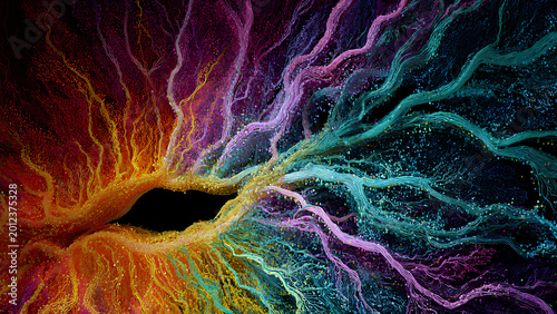 Colorful Synapse Connections and Scientific Digital Art