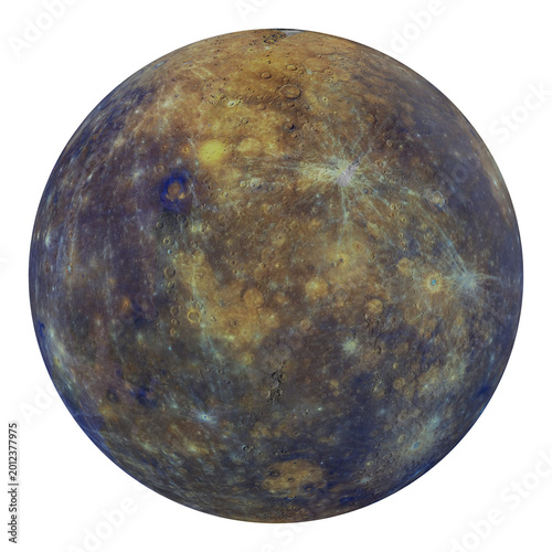 planet mercury isolated on transparent background 3d rendering illustration