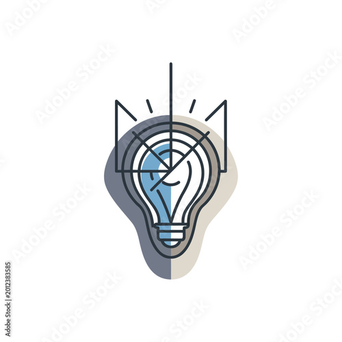 Stylized light bulb representing innovation and bright ideas.
