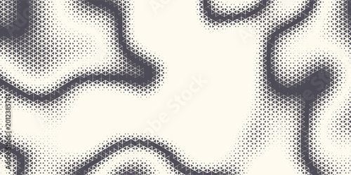 Triangle Shapes Vector Abstract Geometric Technology Background. Radial Composition Halftone Frame Triangular Retro Simple Pattern. Minimal Style Dynamic Tech Wallpaper