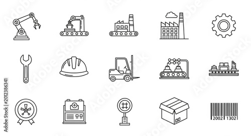 Industrial icons and symbols collection.