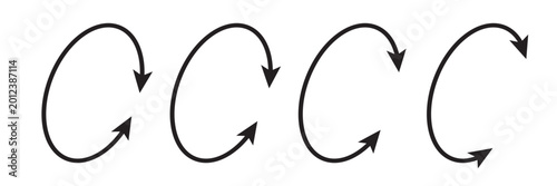 Slika na platnu Oval circle rotate arrow icon