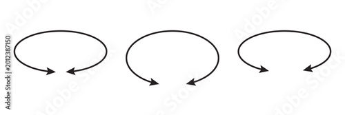 Quadro su tela Oval circle rotate arrow icon