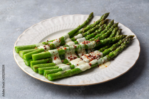 Boiled Green Asparagus with...