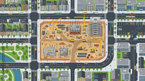 Construction Site Urban Development Project.