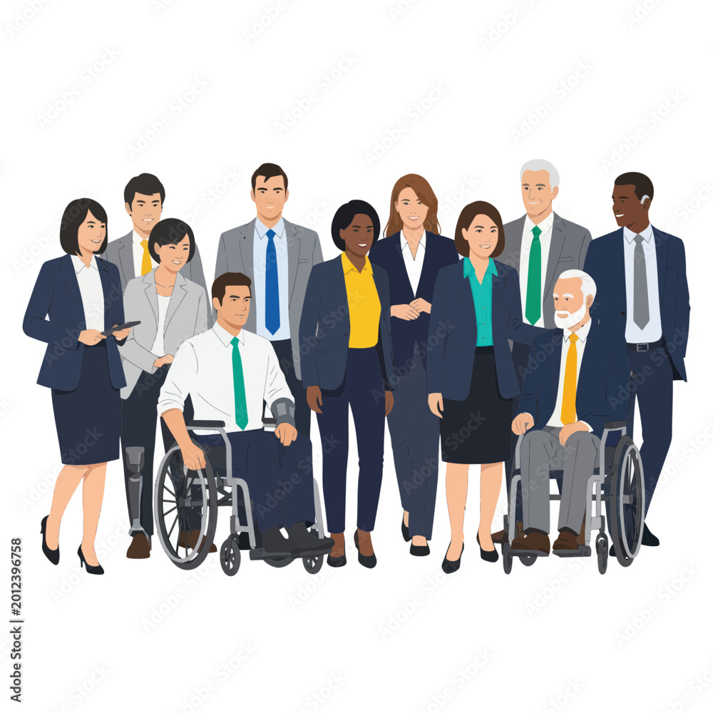 Fototapeta premium Diverse Business Team: Professionals, Inclusion, and Diversity in the Workplace