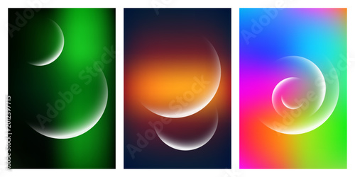 Tableau sur toile Glowing spheres on colorful gradient backgrounds