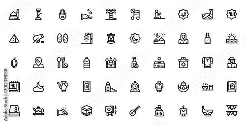 Konstfotografi Ramadan icon set