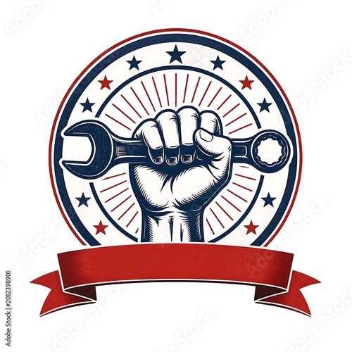Celebrate Labor Day Vintage Workforce Typography Design