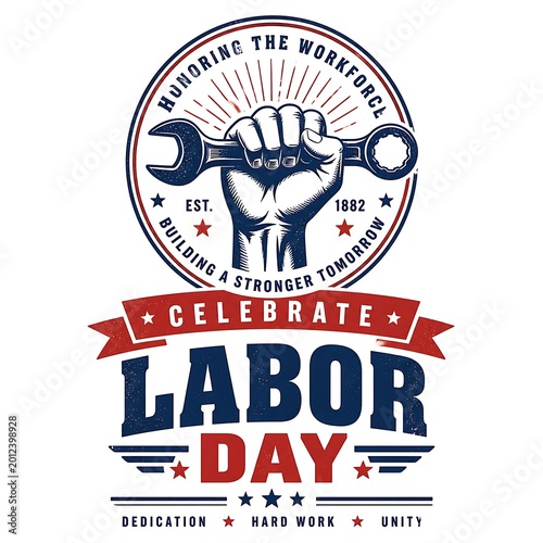 Celebrate Labor Day Vintage Workforce Typography Design