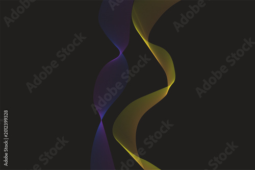Obraz na plátně abstract wave lines colorful vector illustration on dark background