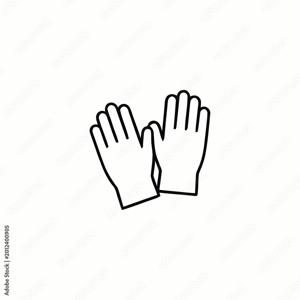 Obraz premium Two simple hand gloves icon isolated on white background