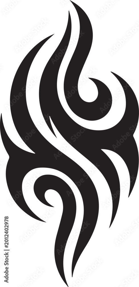 Fototapeta premium Abstract Black Tribal Wave Pattern