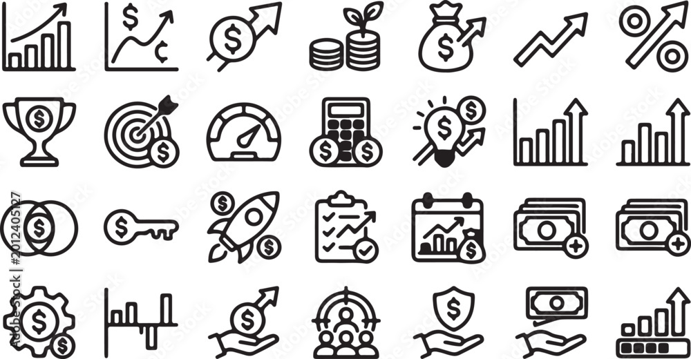 Fototapeta premium Business and Finance Icon Set
