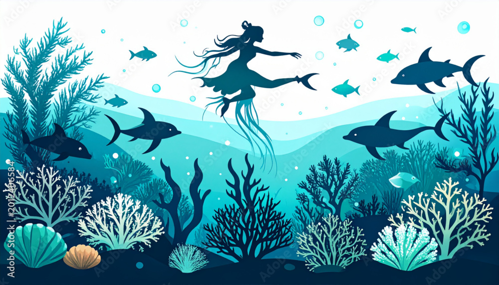 Obraz premium Underwater Coral Reef Ballet