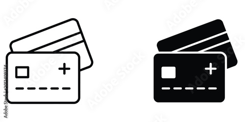 Photos Insurance card outlined and solid icon vector collection, minimal flat and outli