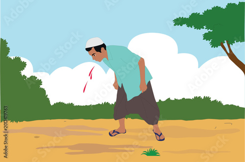Fotografía hygiene health habit awareness betel leaf paan spitting everywhere poor indian b