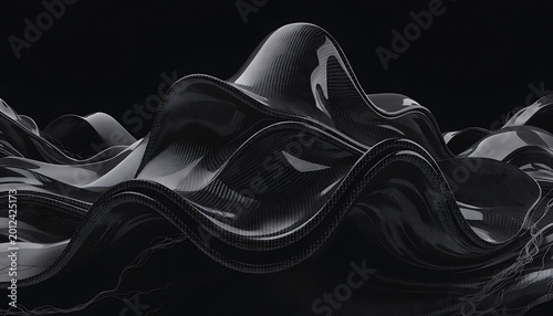 Black Liquid Sculpture Abstract Luxury Artistic Background