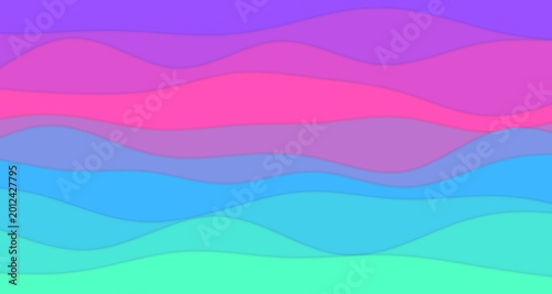 Принти на полотні Neon wave layers with soft shadows