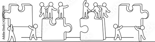 cooperation puzzle art illustration vector .eps