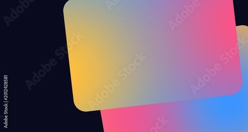 Tableau sur toile Neon split complementary geometric cards on dark background