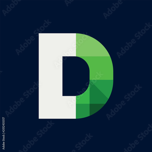 Creative Green D Geometric Corporate Branding Logo Concept