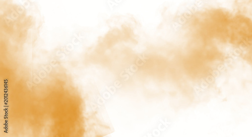 Obraz na plátne Brown smoke rising on white background  natural phenomenon  environmental concep