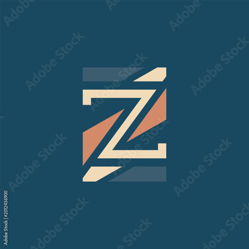 Artistic Retro Z Letter Geometric Modern Branding Identity