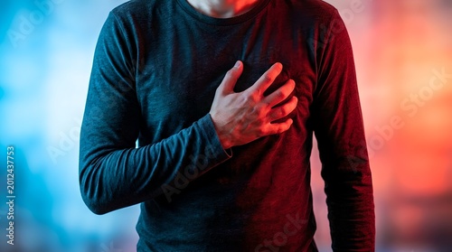 Man clutching his chest in pain