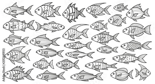 School of Various Fish Species.
