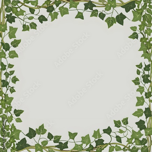 Elegant Ivy Vine Border Design with Organic Greenery for Garden Wedding Invites