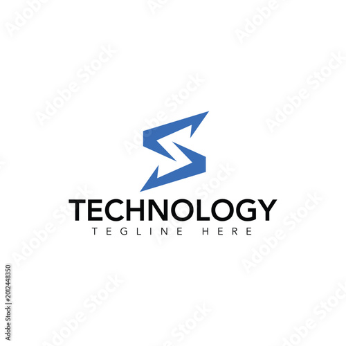 Modern abstract S latter logo design for techbrand