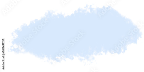 Light blue cloud shape on a white background with soft edges and a puffy texture