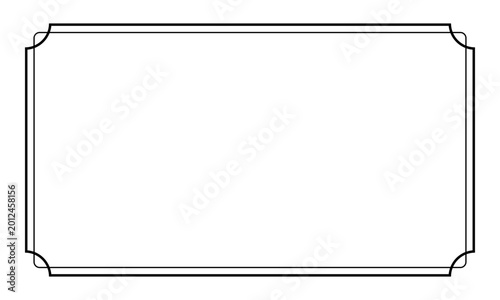 Double line square frame with concave corners