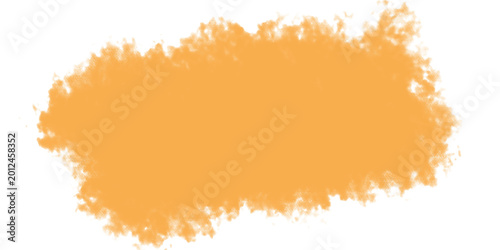 Vibrant orange watercolor brush stroke isolated on white background