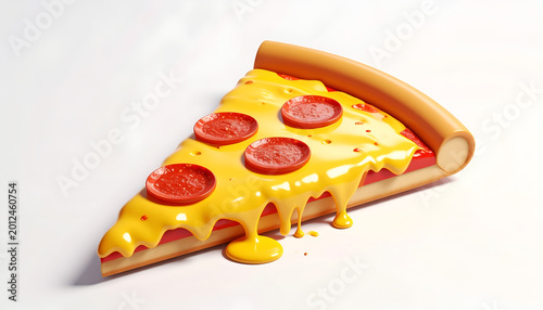 Delicious Slice of Pepperoni Pizza with Melting Cheese.