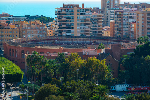 Fotografía La Malagueta bullring and Malaga coastal skyline