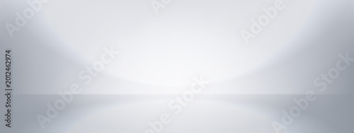 Konstfotografi Empty white background with limbo light on floor