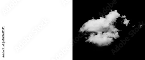 Photos Fluffy white cloud isolated on black background, realistic cumulus cloud cutout