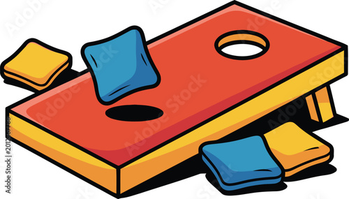 Cute cartoon a illustrator vector cornhole