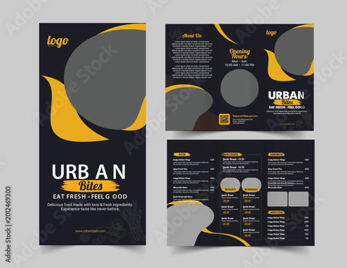 Restaurant menu design. Vector brochure template for cafe, coffee house, restaurant, bar. Food and drinks