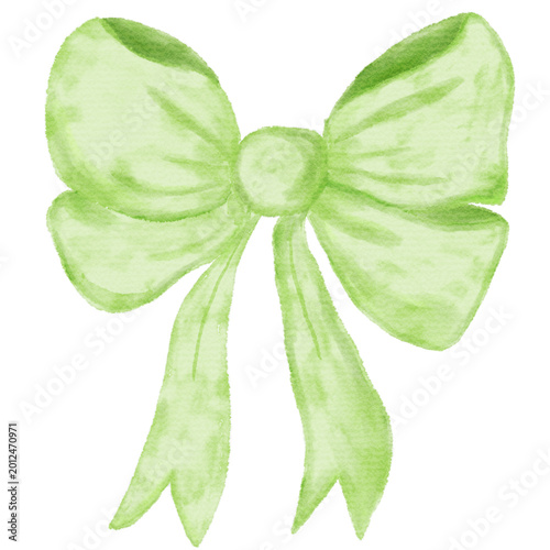 green watercolor ribbon high quality PNG