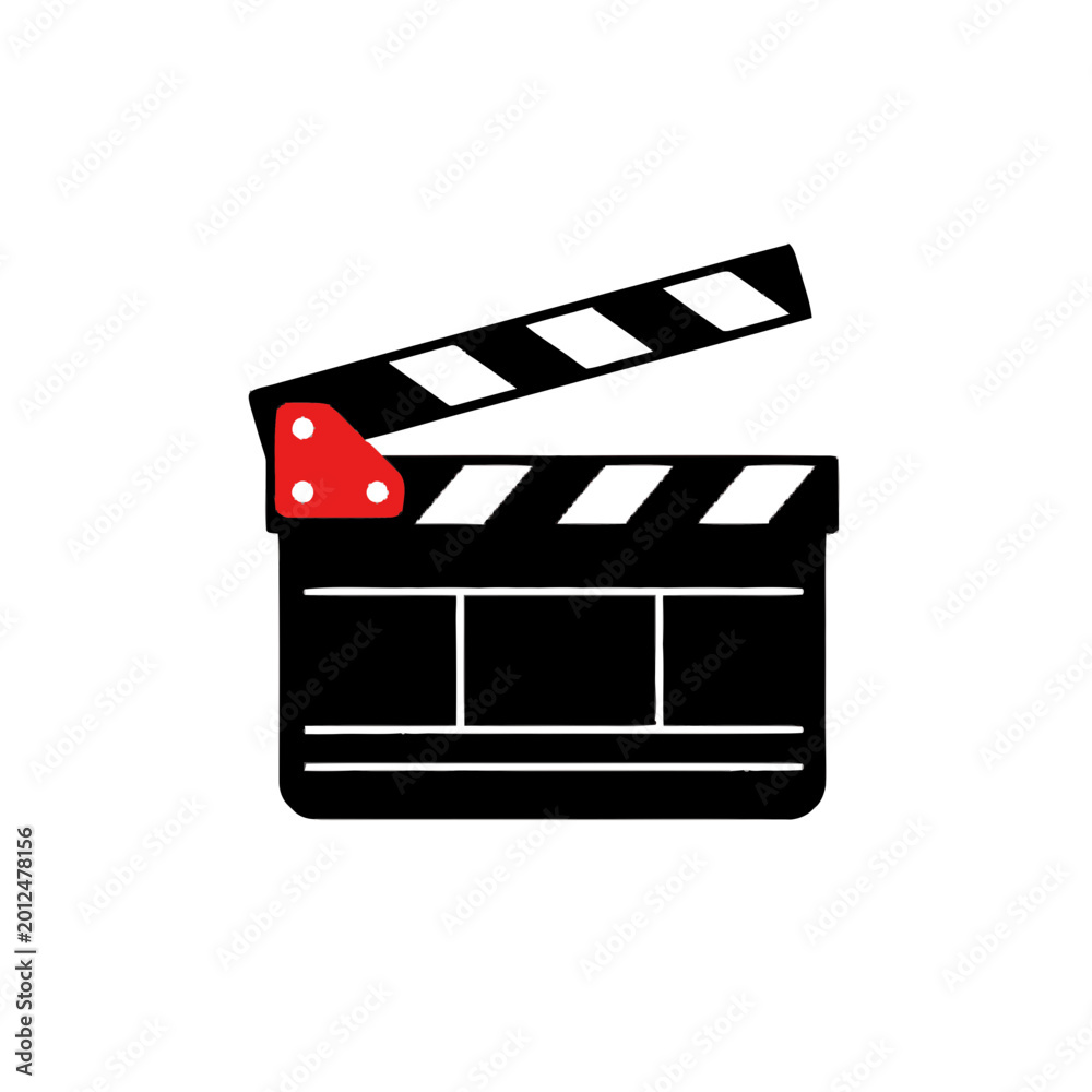 Fototapeta premium Film Clapper Board Icon Symbol.