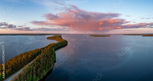sunrise over the lake
