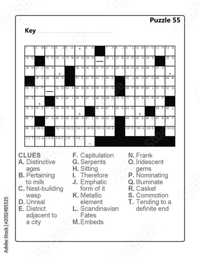Schilderij op canvas Printable Acrostic Word Puzzle Worksheet for Brain Training and Education Acrost