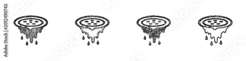 Tableau sur toile Sketch clogged drain icon design set