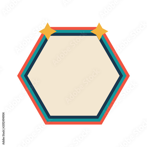 Hexagon Frame with Stars
