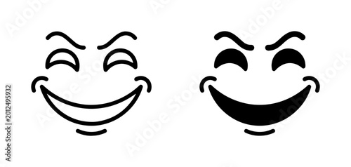 фотографія Laughing Face Icons, Joyful Expression Vector Art, Happy Emoticon Symbols, Playf